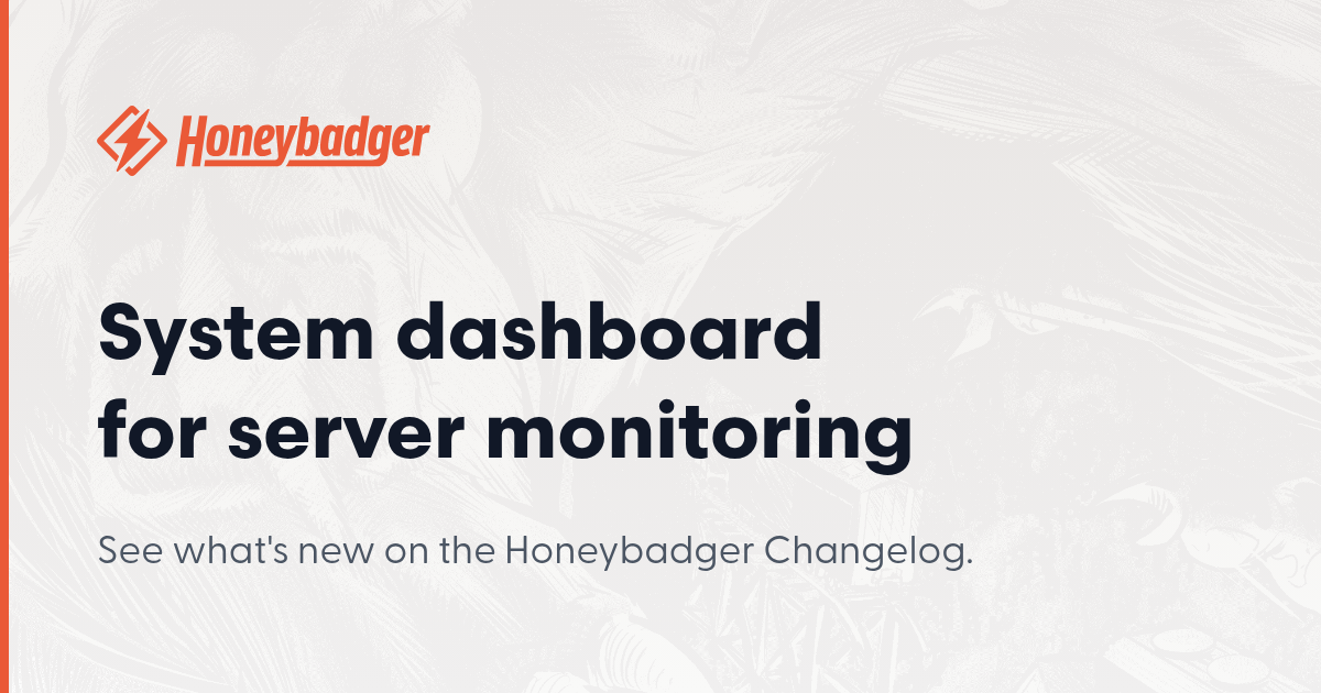 System dashboard for server monitoring - Honeybadger